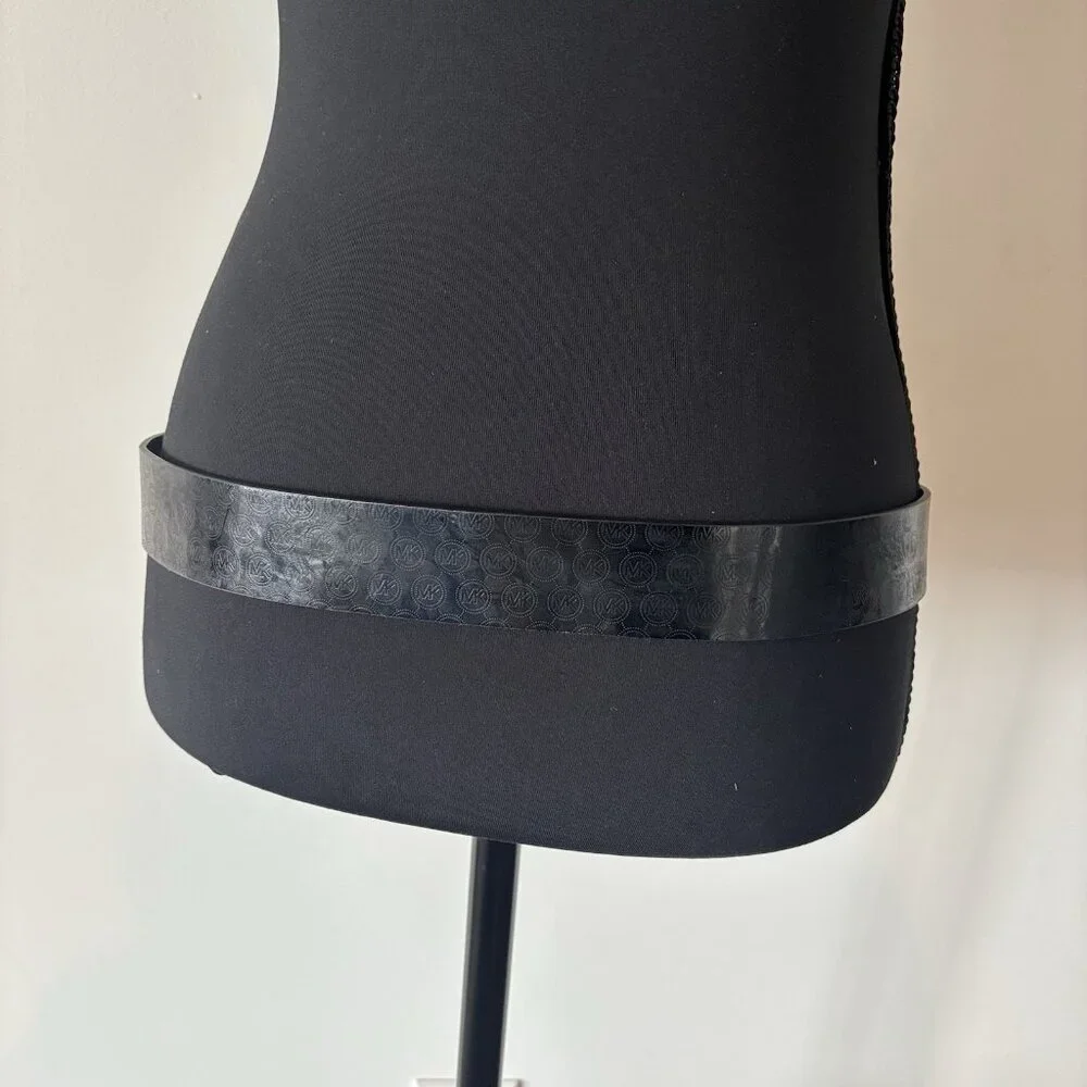 Michael Kors‎ Women's Black MK Monogram Synthetic Belt Size Medium Casual